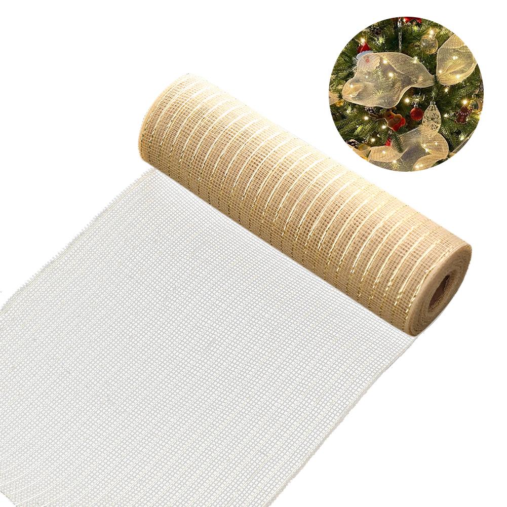 10 Yards Glitter Foil Mesh Ribbon Decorative Gold Sliver Mesh Ribbon Shiny Multifunctional Holiday Party Decoration Supplies
