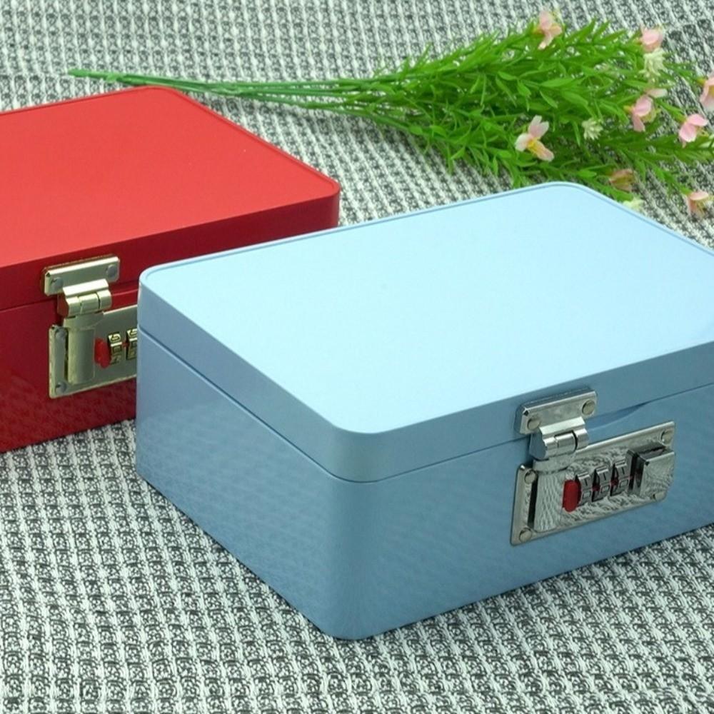 Combination Lock Storage Iron Box Metal Construction Storage Chest Gift Packaging