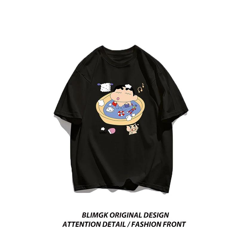 Crayo.n Xiaoxin Is Taking A Bath Womans T Shirt Cotton Leisure Tee Clothing Anime Cool T-Shirts Outdoor Popular Short Sleeved