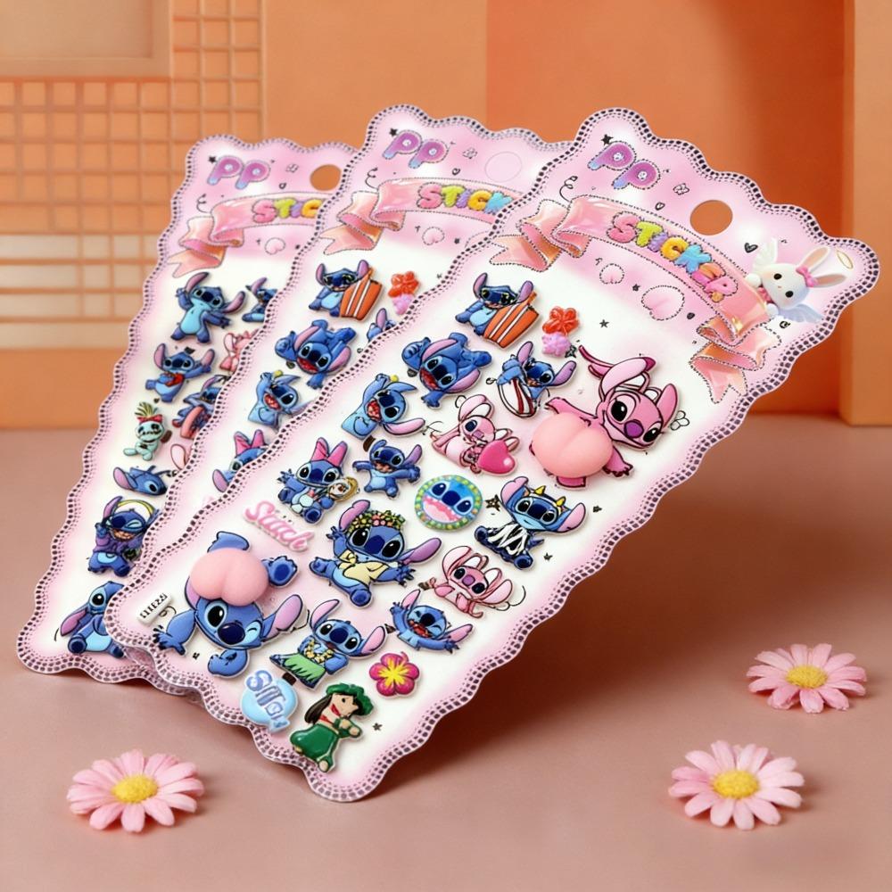 Disney Stitch Soft Pinched Happy Buttocks Sticker Children's Decompression 3D Bubble Sticker Phone Case Decoration Sticker