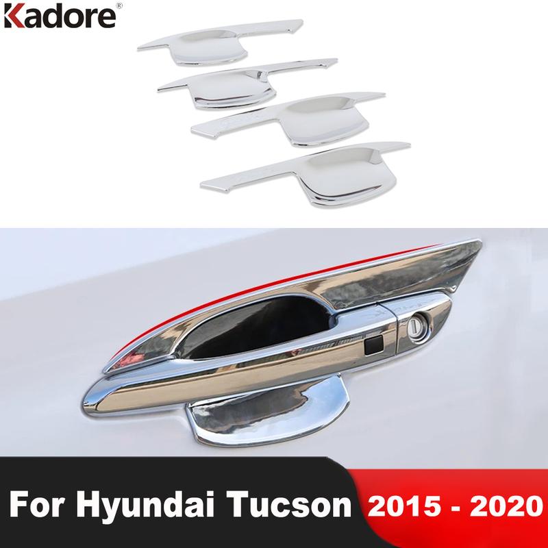 Side Door Handle Cup Bowl Cover Trim For Hyundai Tucson 2015 2016 2017 2018 Carbon Fiber Car Accessories