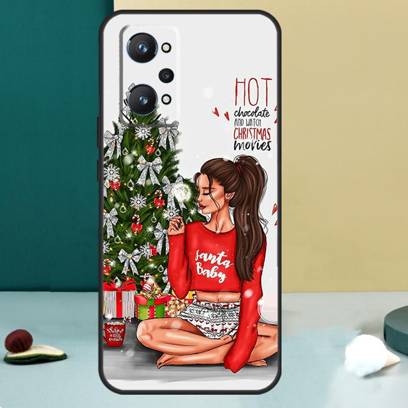 Fashion Girl Merry Christmas For OPPO Realme C33 C55 C35 C31 C30 C21Y C25 C11 C15 GT Neo 5 3T 2T 8 9 10 11 Pro Plus Case
