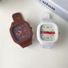 Men Women Quartz Watch Simple Fashion Square Dial Wrist Watch With Silicone Band For Couples Students