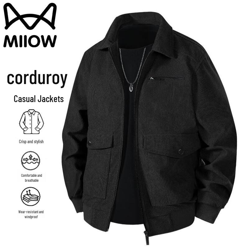 Mao Ren Men's Corduroy Lapel Casual Jacket