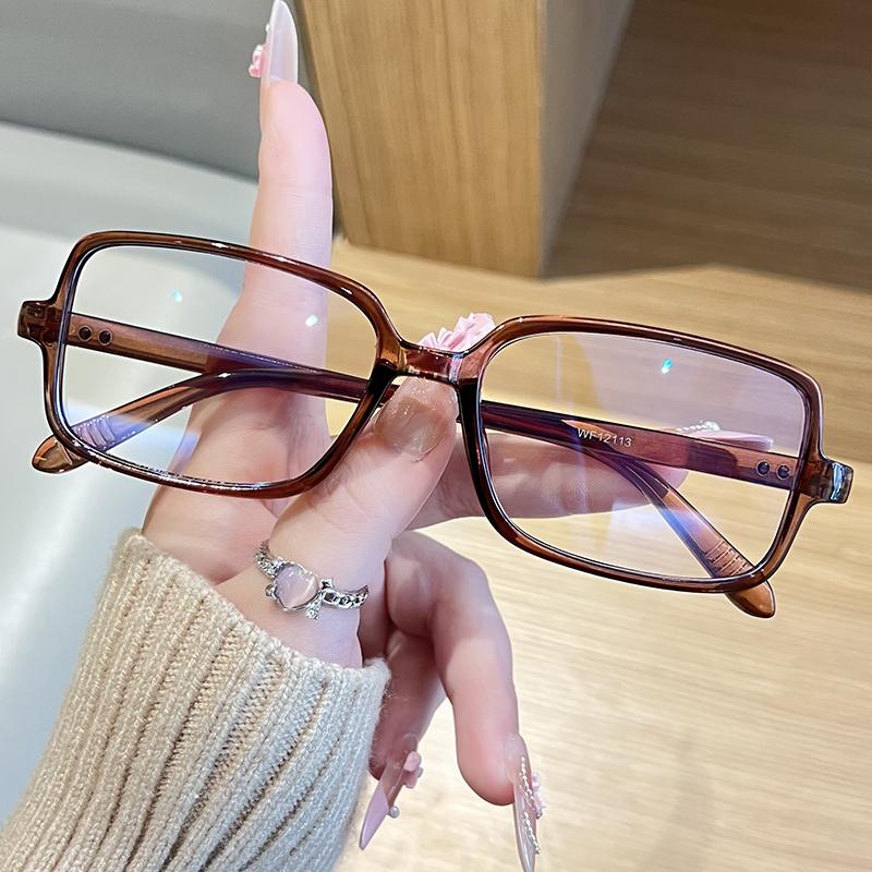 Korean square simple plastic reading glasses for men and women fashion trendy anti blue light Eyewear