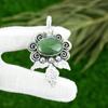 Offre Fête de l'Amitié Argent 925 Pendentif Lunette Pierre Gemme Aventurine Verte Bijoux