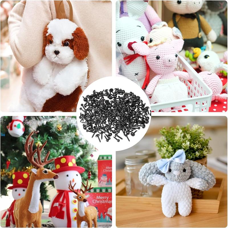 New 100/50PCS 3-8mm Plastic Black Dolls Eyes DIY Doll Puppet Animals Pin Safety Eyes For Handmade Bear Doll Craft Children Toys