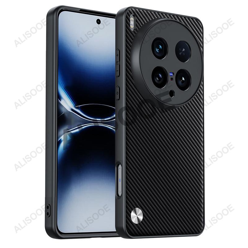 Shockproof Funda for VIVO X200 Ultra Case Luxury Fiber Texture PU Leather Protection Back Cover Capa