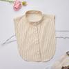 Women's Detachable False Collar Insert Elegant Striped Lapel Faux Half Shirt Blouse Collar Top for Sweater and Dresses