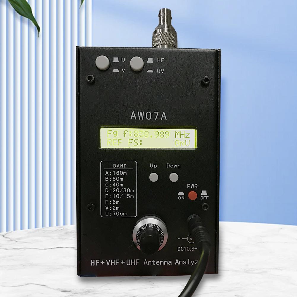 HF/VHF/UHF AW07A 1.5-470MHZ 160 M Multiband Antenna Analyzer Impedance SWR Antenna Analyzer Antenna Analyzer Meter for Ham Radio