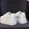 Echtes Leder Damen Weiße Schuhe Damen Plateau-Sneaker 7cm Absatz Freizeitschuhe Laufschuhe Mode-Sneaker bequem