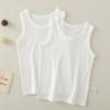Children's Cotton Vest - Seamless Mesh Top, Solid Color, Round Neck, Loose Fit T-shirt for Boys and Girls