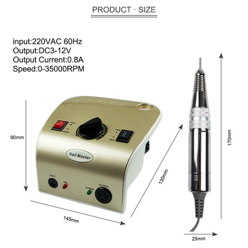Electric Nail Drill Machine 35000 RPM Manicure Machine Milling Cutter Manicure Pedicure Kit Electric File Nail Art Tool