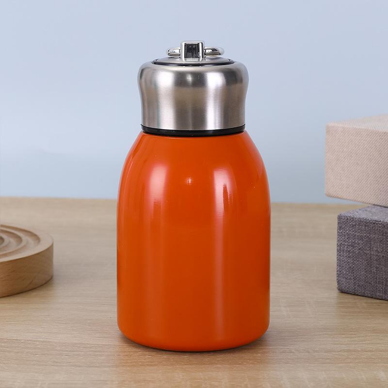 

Міні-термокружка Pangding з нержавіючої сталі 316, маленька, висока якість, з кільцем для перенесення, портативна, кишенькова, для активного відпочинку, вакуумна, для води 300ml помаранчевий