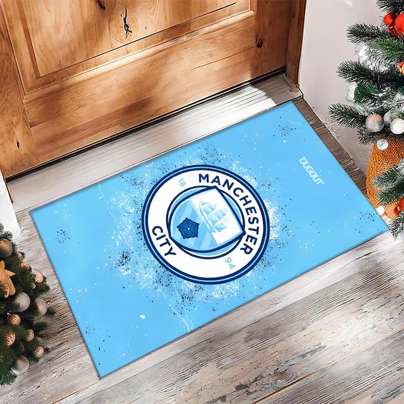 Manchester Printed Flannel Area Rug Non Slip Soft Polyester Floor Carpet Indoor Decor Mat for Bedroom Living Room Sofa