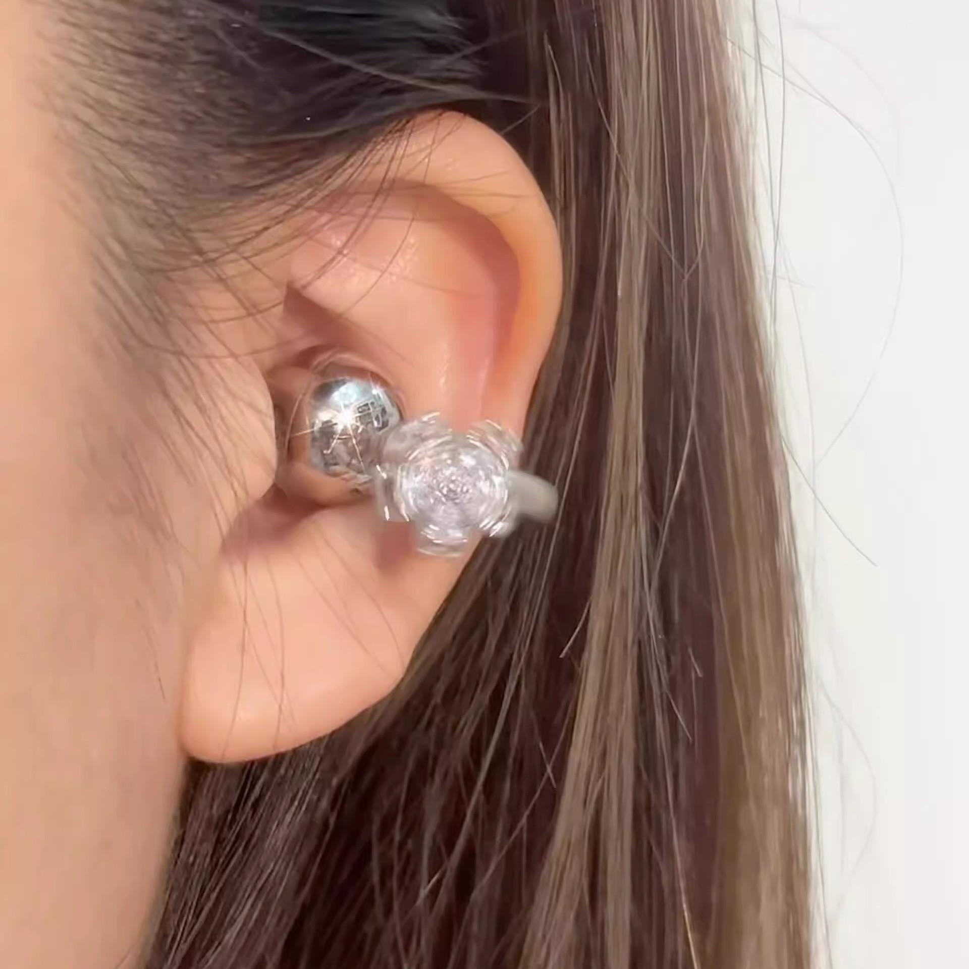 

Women s Full Diamond Butterfly Headphone Buckle Earrings: Sweet Style Accessory