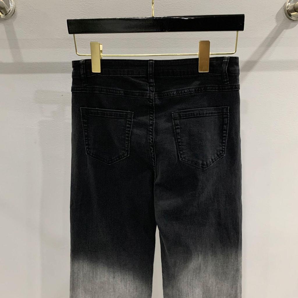 SUBHUMAN Women's 2023 Gradiented Black-Gray Slim Denim Trousers
