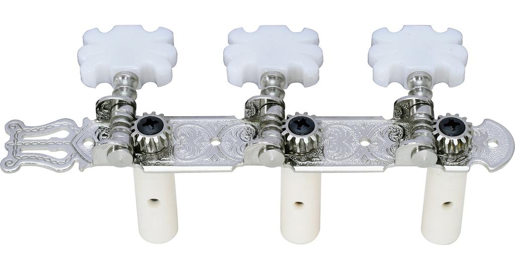 Kikutani Guitar Tuning for Nylon Triple 1 Set Nickel Pegs, 35mm, Strings, In-Line, (Left & Right), Finish, GM-35DG