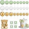 29 Pcs Bear Cake Topper Baby Shower Cake Decorations Cute Bear BABY Letter White Foam Balloon for Baby Shower Cake Topper Kids