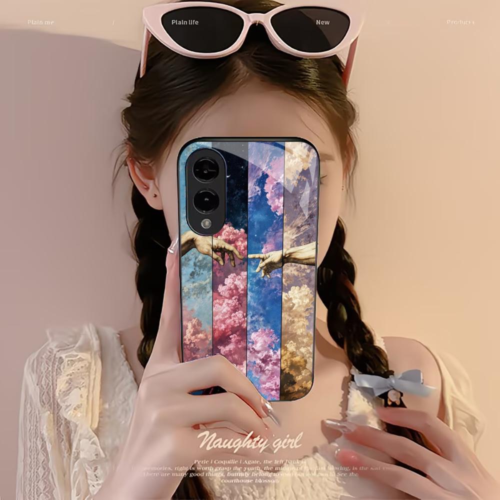 Angel Exquisite Luxury PhoneCase Glass PhoneCase for Samsung Galaxy S26 S25 S24 S23 S22 S21 FE,Ultra,Plus Dropresistant