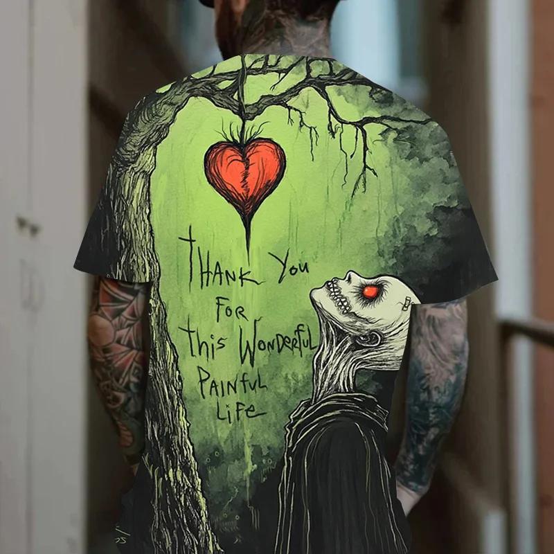 Gothic Style Men's T-shirt Horror Skull 3D Print Kids Tees Fashion Men Women Short Sleeve O-Neck Tshirt Oversized Street Y2k Top