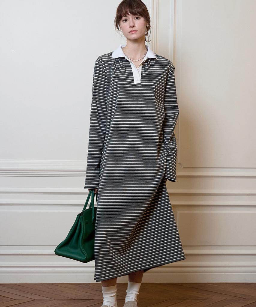Dyuidyui Pique Stripe Dress (2 Colors)