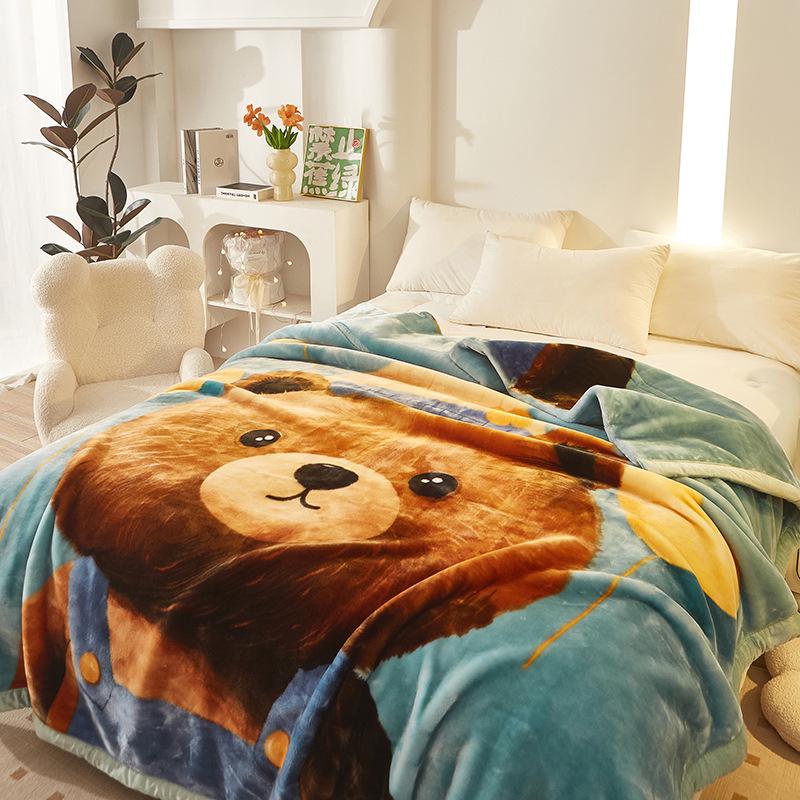 

Двустороннее коралловое флисовое одеяло Рашель - Утолщенное бархатное покрывало для осени и зимы, Идеальный свадебный подарок 1.4*1.9m ~3 jin