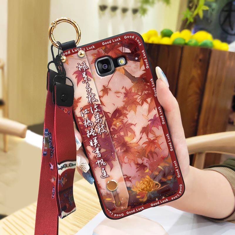Wristband Silicone Phone Case For Samsung Galaxy A510/A5 2016/SM-A510F Anti-knock Protective Lanyard Shockproof Ring
