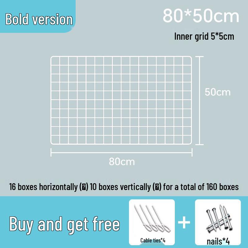 White Wire Mesh Grid Display Rack for Photos & Storage