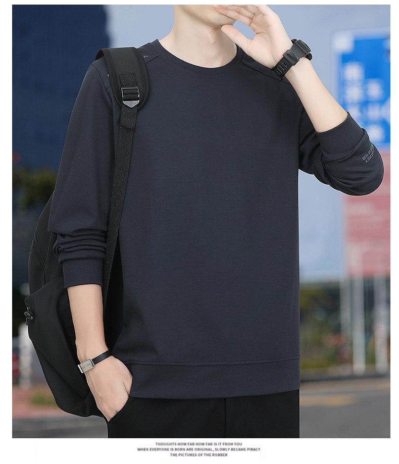 Woodpecker Men's 2025 Hoodie: Breathable Plus Velvet Round Neck Pullover, Long Sleeve, Spring/Autumn Style