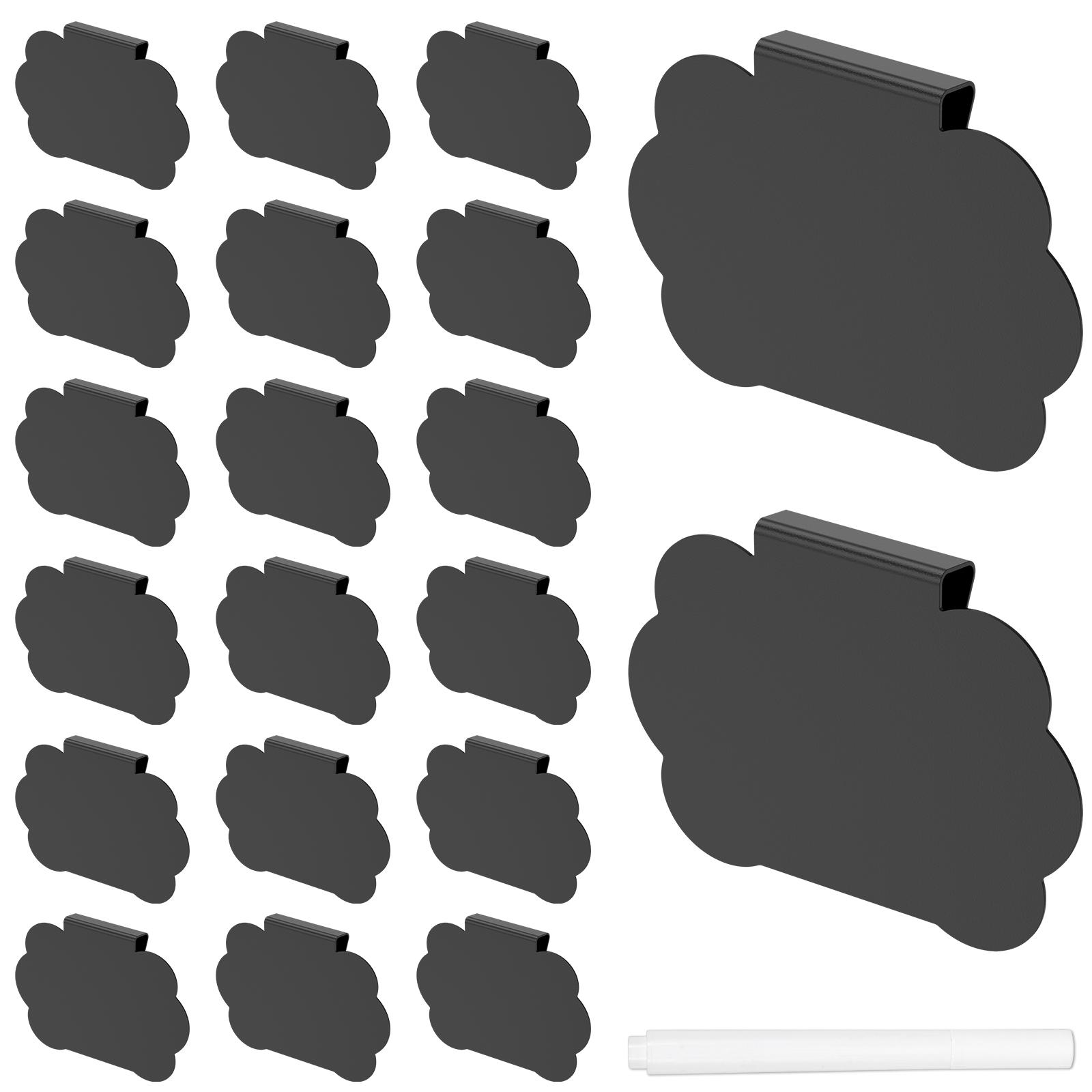 

20 шт. Черный ПВХ Съемный Зажим для Этикетки на Корзину Кухонная Утварь Корзина для Хранения Классификационная Этикетка Стираемый Зажим-Доска для Мела Карточка