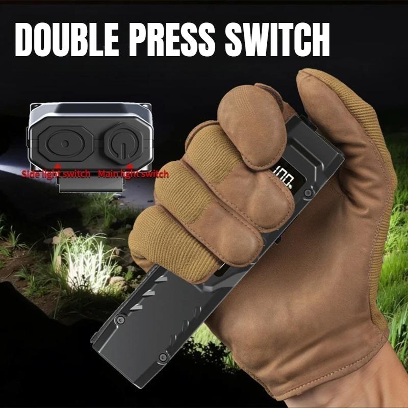 LED Ultra Slim Flashlight USB Charging Mini Camping Light IPX44 Waterproof Portable Pocket Flashlight 1000mAh for Outdoor Hiking