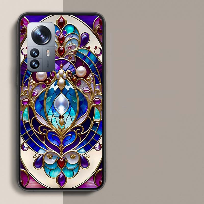 

Цветочный витражный эффект Так Красивый Чехол Для Телефона Для Xiaomi Mi 14 14T 15 15T Poco F7 Ultra M8 M7 M6 M4 M3 X7 X6 X4 Pro M5S 12 Xiaomi Poco M3 Pro5G