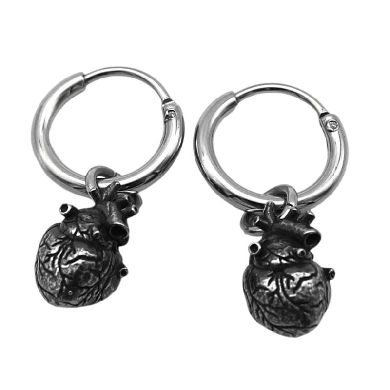 Exaggerated Heart Shaped Dangle Earrings for Women Unique Titaniums Steel Dangling Ear Rings Fashionable Accessory 1