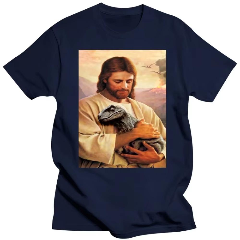 Summer Fashion Tshirt Jesus Raptor T Shirt Men Brand T-shirt Jesus Raptor Jesus Raptor Trend Trending Male Cotton Teeshirt