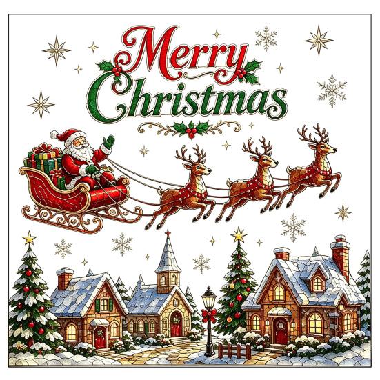 Holiday Home Ornaments Christmas Window Clings, Removable PVC Decals, Snowy Festive Glass Clings Stickers for Party And Store Decorations Easy