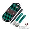 Skater Antibakteriální posuvná sada Trio Lunch box Hůlky Lžíce Vidlička Demon Slayer Kamado Tanjiro Chlapci Vyrobeno v Japonsku Dětské TACC2AG-A