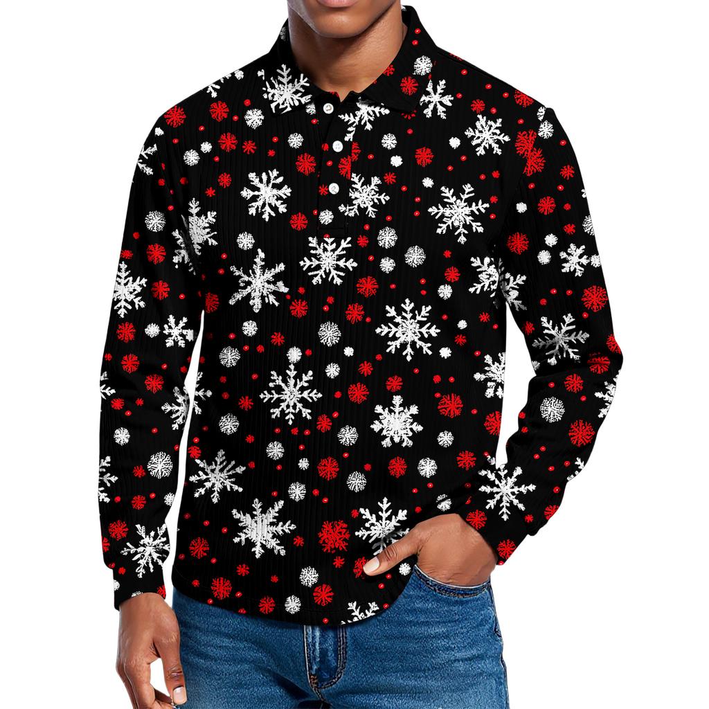 Men's Casual Style Solid Color Loose  Shirt Long-sleeved Top