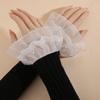 Pleated Elastic Sleeve Cuffs Double Layer Horn Cuffs Decoration Lace Sleeve  Women's Daily Wear