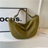 New Large Capacity One Shoulder Dumpling Bag for College Students and Couples Lightweight Solid Color Casual