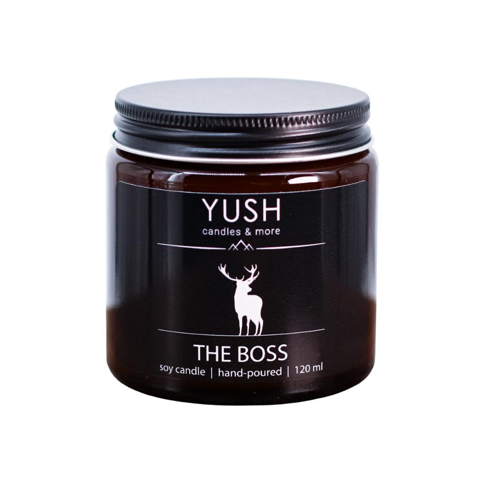 The boss - świeca sojowa zapachowa geranium cynamon goździki cytrusy -120ml