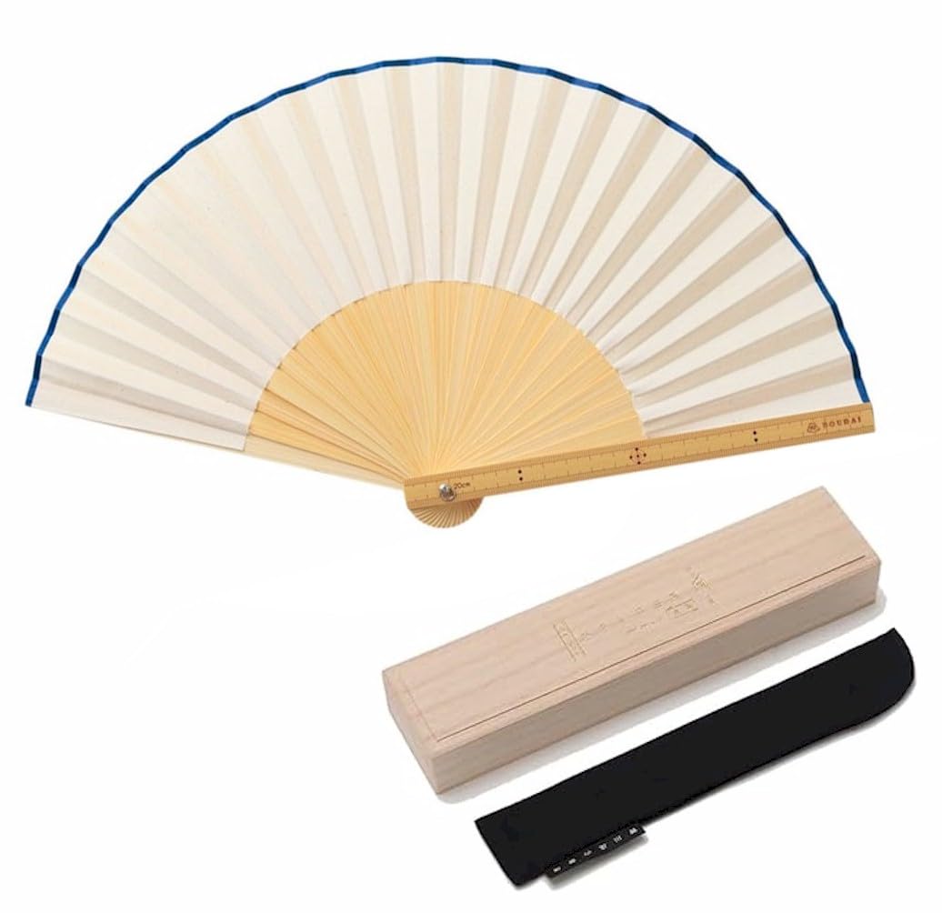 

Shoroku Ruler in Paulownia Wood with Fan Unique Gift for Day [Nishikawa Shoten] Fan/Bamboo, Box, Pouch, Stylish, Design, Men, Gentlemen, Father s