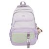 Women Large Capacity Schoolbag Campus Color Block Backpack Multi-Compartment Student Travel Backpack