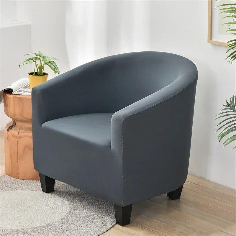 Solid Color Tub Chair Cover Spandex Club Armchair Slipcovers for Living Room Elastic Single Sofa Covers Home Bar Counter Hotel