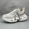 Chunky Sneaker Men Designer Tire Sole Running Shoes Fashion Casual Leather Mesh Breathable Height Increased Platform Sport Shoes