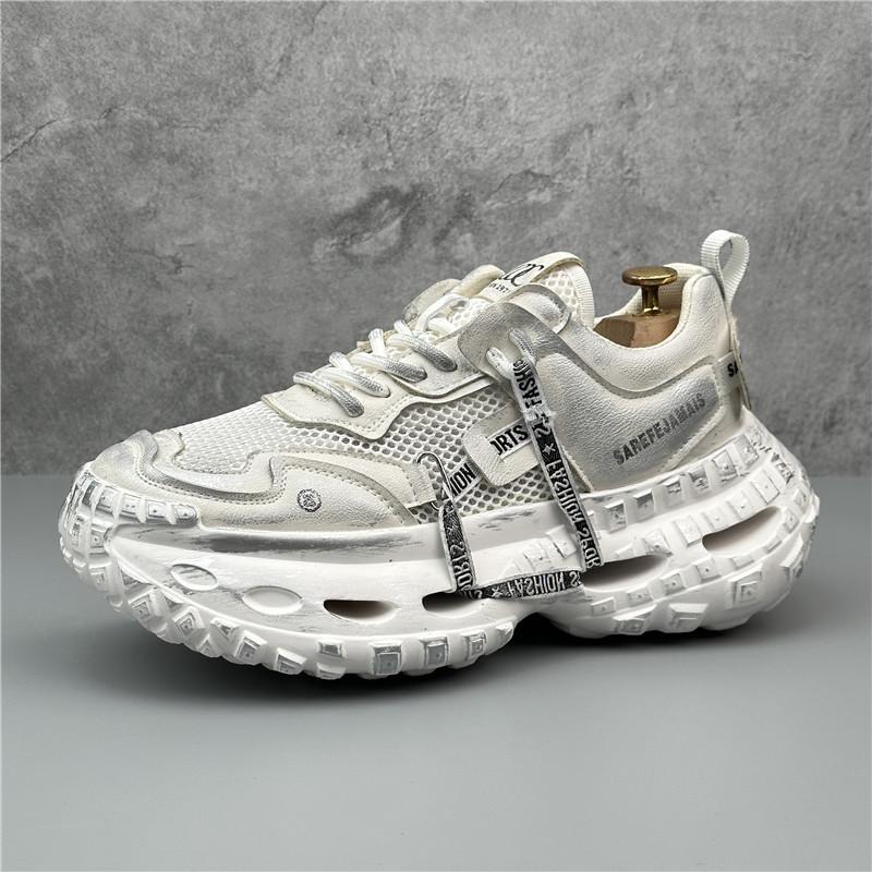 Chunky Sneaker Men Designer Tire Sole Running Shoes Fashion Casual Leather Mesh Breathable Height Increased Platform Sport Shoes