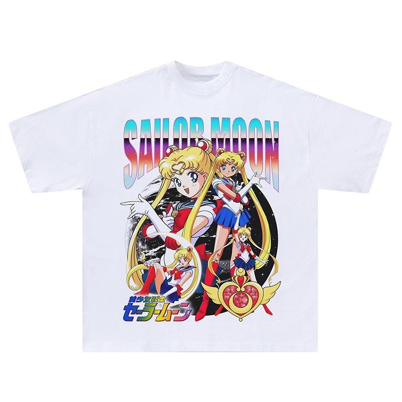 

Sailor Moon Water Ice Moon T-Shirt, Vintage Anime Vintage American Style Short Sleeve Hip Hop Street 4XL