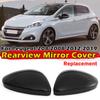 For Peugeot 208 2008 2012 2013 2014-2018 ABS Car Rearview Side Mirror Cover Wing Cap Exterior Door Housing Trim Replacement