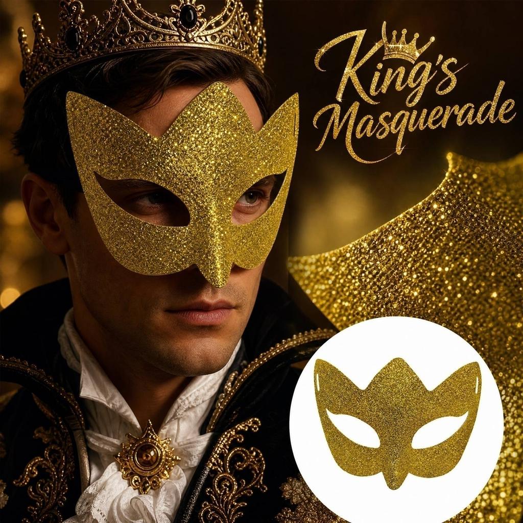 Half Face - Masquerade Costume Accessory for Halloween Ball