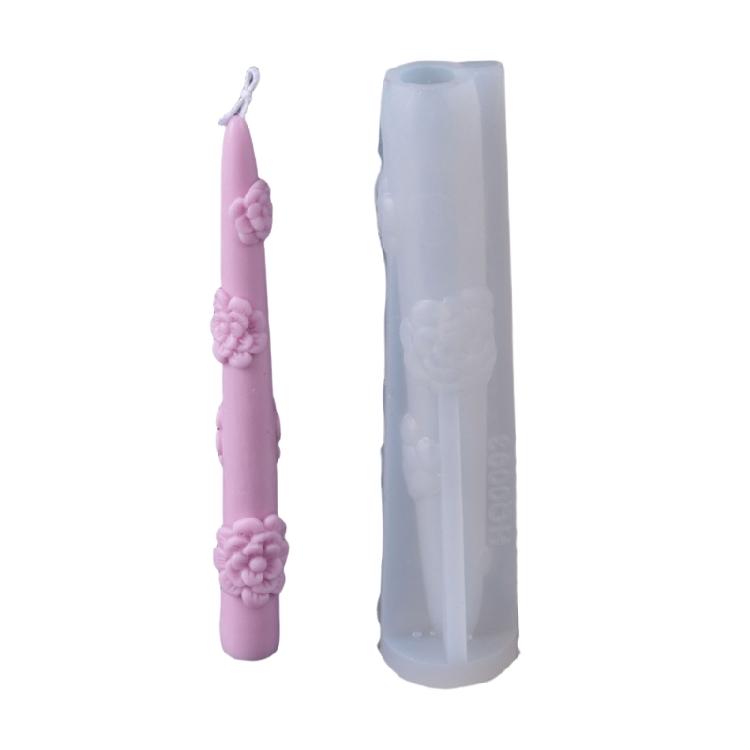 Flower Candle Mould Handmade Bows Silicone Molds Soap Molds Ornament Molds Castings Molds Long Rod Molds Craft Supplies